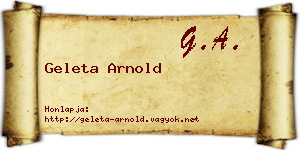 Geleta Arnold névjegykártya